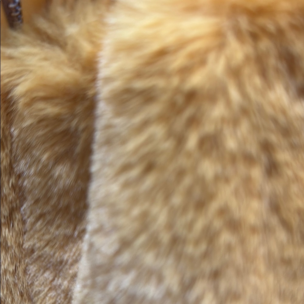 Women’s Faux Fur Vest - Mustard Yellow - Picture 3 of 6